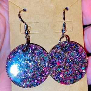 Resin round earrings